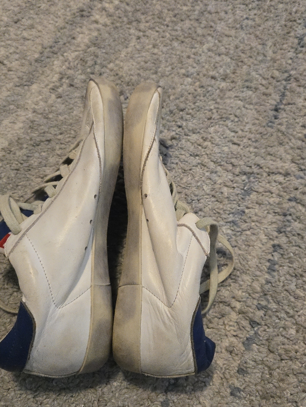 Golden Goose Super-Star Sneakers White Leather Red Star Blue Heel Tab EU 42.5 - Picture 8 of 15